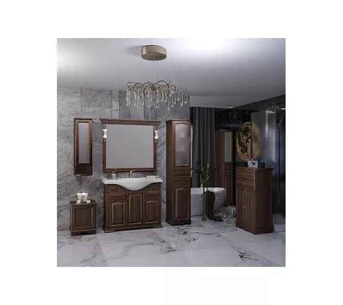 Пенал OPADIRIS Риспекто-40 левый/правый С БЕЛЬЕВОЙ КОРЗИНОЙ, орех антикварный, Выбрать цвет: Орех антикварный, Ориентация: Левая, изображение 6