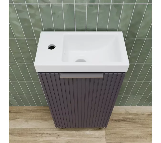 Тумба напольная/унив  "СОЛО" с раковиной  (Como 40) Графит Нубук, Выбрать цвет: Графит Нубук, изображение 3