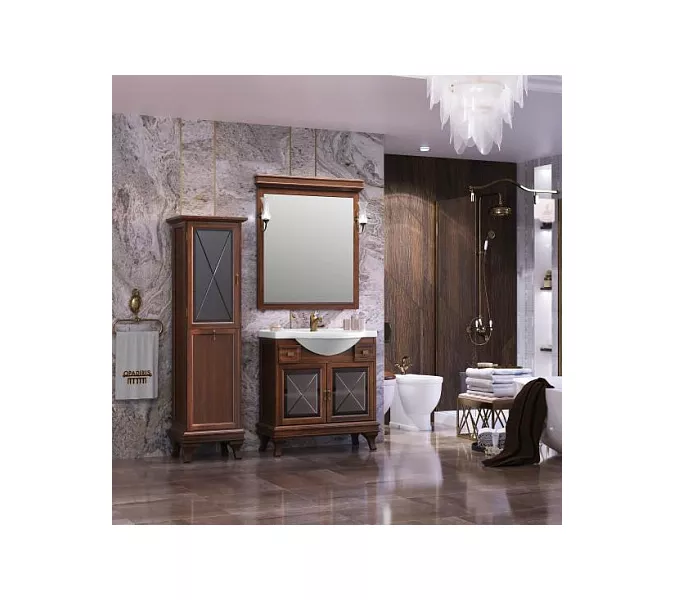 Тумба напольная с раковиной OPADIRIS Борджи-85 светлый орех, Выбрать цвет: Светлый орех, изображение 6