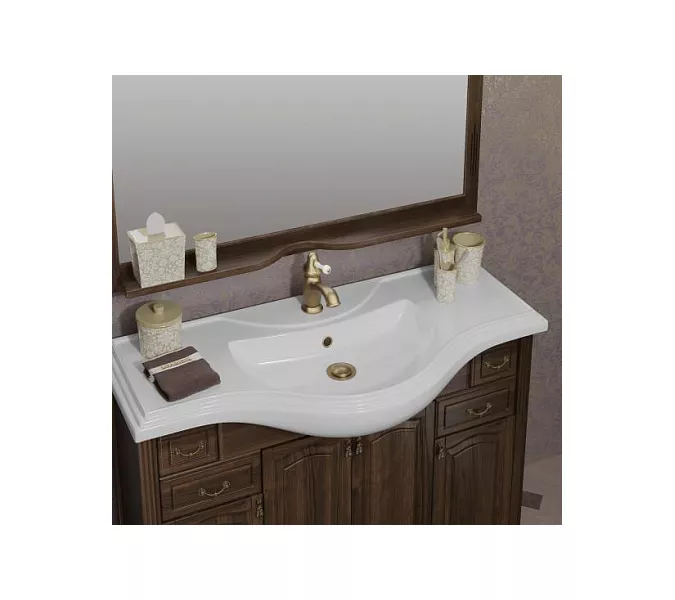 Тумба напольная с раковиной Opadiris Риспекто , цвет орех антикварный, Выбрать цвет: Орех антикварный, Выбрать размер: 120, изображение 5