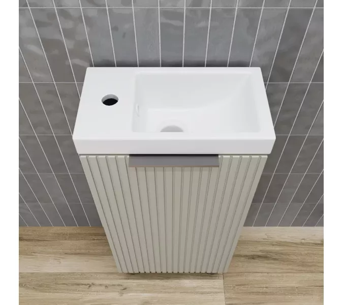 Тумба напольная/унив  "СОЛО" с раковиной  (Como 40) Санд серая галька, Выбрать цвет: Санд серая галька, изображение 3