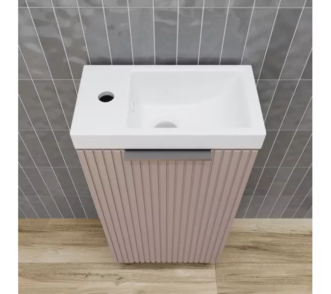 Тумба напольная/унив "СОЛО" с раковиной  (Como 40) Санд Пудровый, Выбрать цвет: Санд Пудровый, изображение 3