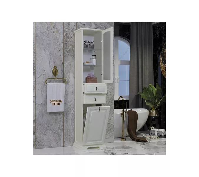 Пенал OPADIRIS Риспекто-40 левый/правый С БЕЛЬЕВОЙ КОРЗИНОЙ, слоновая кость, Выбрать цвет: Слоновая кость, Ориентация: Правая, изображение 3