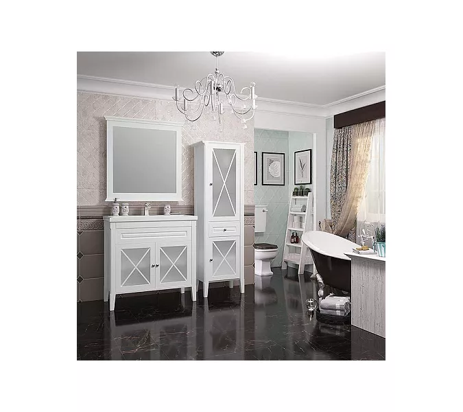 Пенал напольный OPADIRIS Палермо левый/правый  белый матовый, Выбрать цвет: Белый, Ориентация: Левая, изображение 7