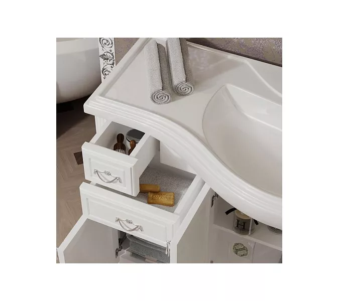 Тумба напольная с раковиной Opadiris Риспекто , цвет белый матовый, Выбрать цвет: Белый матовый, Выбрать размер: 120, изображение 4