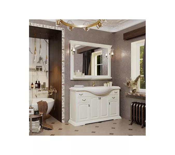 Зеркало OPADIRIS Риспекто  слоновая кость, с выключателем, Выбрать цвет: Слоновая кость, Выбрать размер: 120, изображение 4