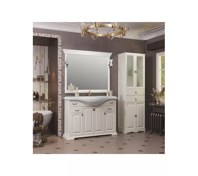 Тумба напольная с раковиной  OPADIRIS Риспекто  слоновая кость, Выбрать цвет: Слоновая кость, Выбрать размер: 105, изображение 6