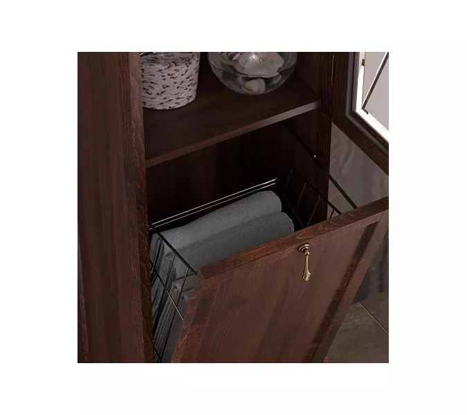 Пенал левый/правый с бельевой корзиной OPADIRIS Борджи светлый орех, Выбрать цвет: Светлый орех, Ориентация: Левая, изображение 6