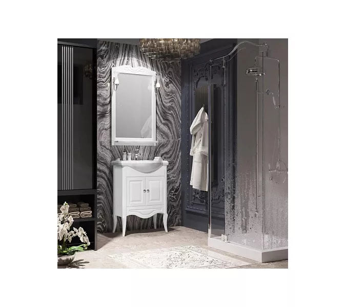 Зеркало со светильниками OPADIRIS Брунелла  белый, Выбрать цвет: Белый, Выбрать размер: 65, изображение 4