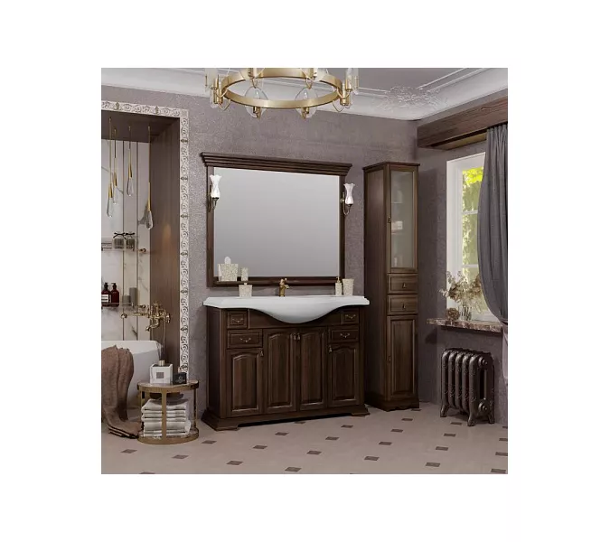 Зеркало OPADIRIS Риспекто орех антикварный, с выключателем, Выбрать цвет: Орех антикварный, Выбрать размер: 120, изображение 4