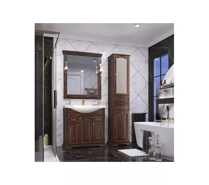 Тумба напольная с раковиной Opadiris Риспекто , цвет орех антикварный, Выбрать цвет: Орех антикварный, Выбрать размер: 85, изображение 6