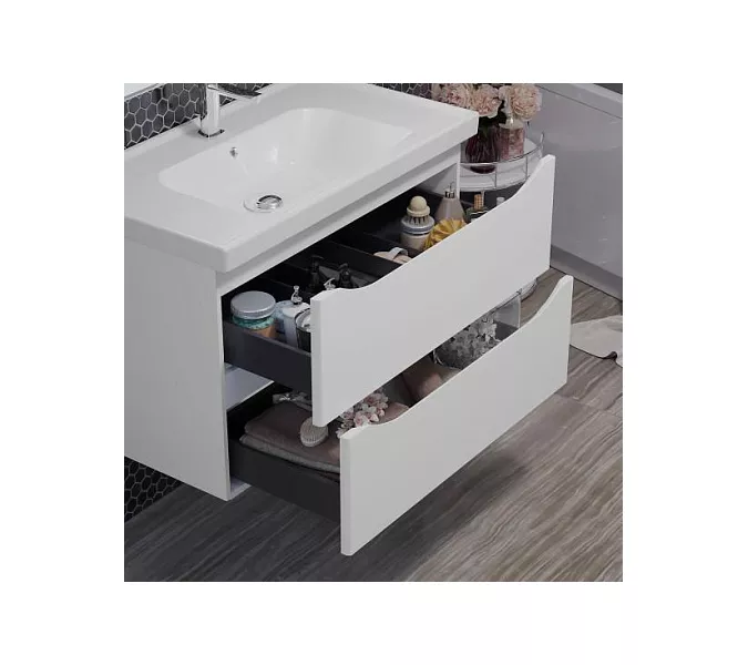 Тумба подвесная с раковиной Opadiris Элеганс , цвет белый матовый, Выбрать размер: 80, изображение 5