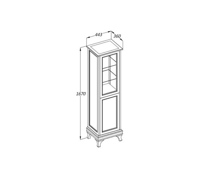 Пенал левый/правый с бельевой корзиной OPADIRIS Борджи слоновая кость, Выбрать цвет: Слоновая кость, Ориентация: Левая, изображение 7