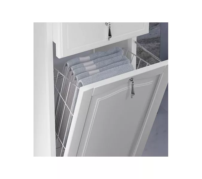 Пенал OPADIRIS Риспекто-40 левый/правый С БЕЛЬЕВОЙ КОРЗИНОЙ, белый матовый, Выбрать цвет: Белый, Ориентация: Левая, изображение 5