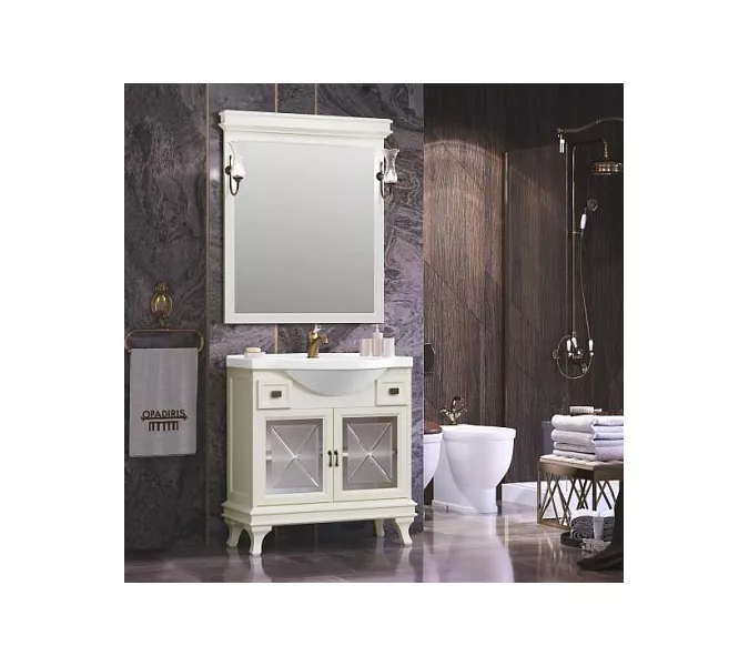 Тумба напольная с раковиной OPADIRIS Борджи-85 Слоновая кость, Выбрать цвет: Слоновая кость, изображение 5