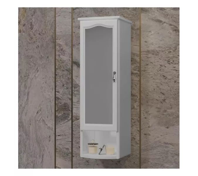 Шкаф Opadiris Риспекто подвесной, одностворчатый, белый матовый, левый/правый, с матовым стеклом, Выбрать цвет: Белый матовый, Ориентация: левая, изображение 2