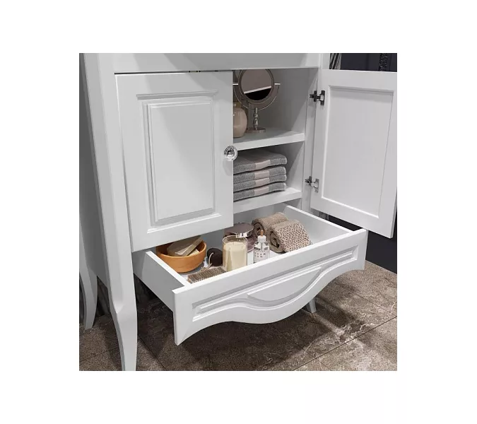 Тумба с раковиной для ванной комнаты OPADIRIS Брунелла- 65 Белый матовый, Выбрать размер: 65, Выбрать цвет: Белый, изображение 7