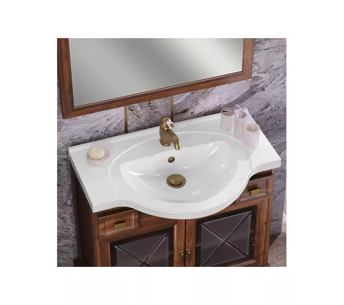 Тумба напольная с раковиной OPADIRIS Борджи-85 светлый орех, Выбрать цвет: Светлый орех, изображение 4