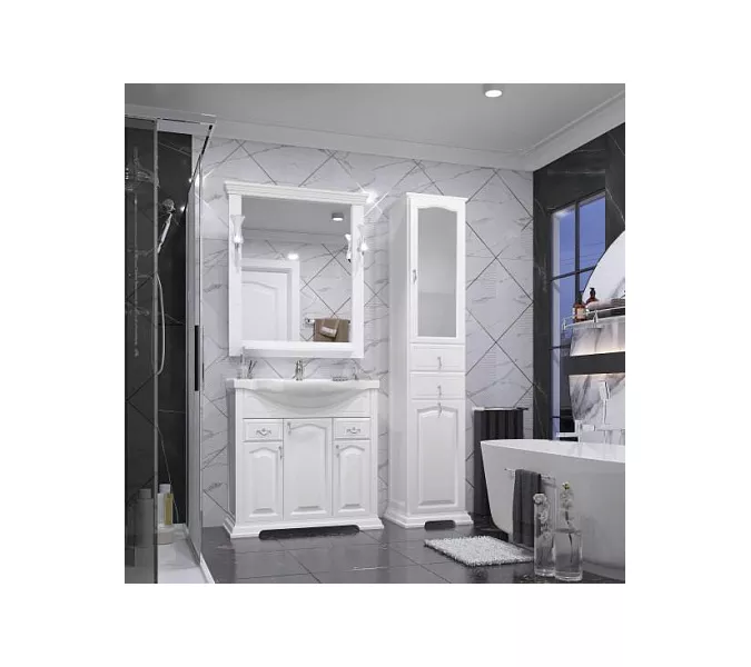 Тумба напольная с раковиной Opadiris Риспекто , цвет белый матовый, Выбрать цвет: Белый матовый, Выбрать размер: 85, изображение 6