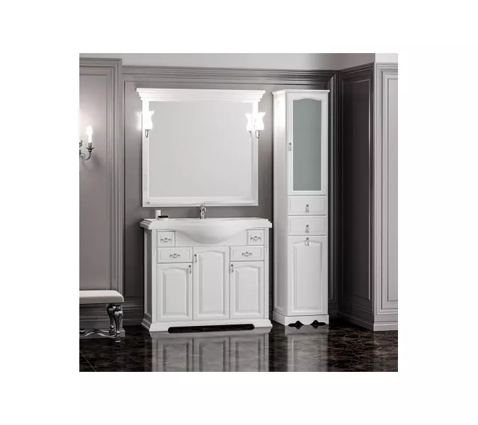 Пенал OPADIRIS Риспекто-40 левый/правый С БЕЛЬЕВОЙ КОРЗИНОЙ, белый матовый, Выбрать цвет: Белый, Ориентация: Правая, изображение 6