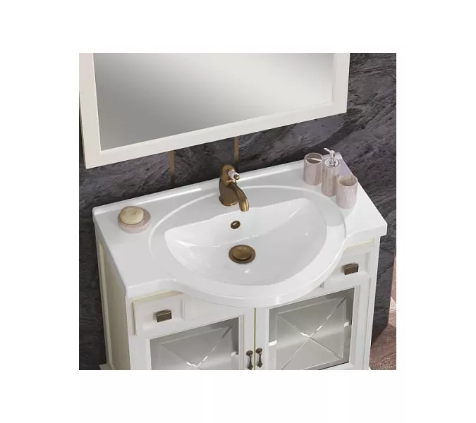 Тумба напольная с раковиной OPADIRIS Борджи-85 Слоновая кость, Выбрать цвет: Слоновая кость, изображение 4