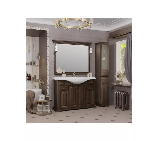 Тумба напольная с раковиной Opadiris Риспекто , цвет орех антикварный, Выбрать цвет: Орех антикварный, Выбрать размер: 120, изображение 7