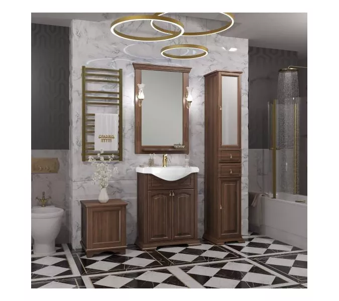 Зеркало Opadiris Риспекто , цвет орех антикварный, с выключателем, Выбрать цвет: Орех антикварный, Выбрать размер: 65, изображение 5