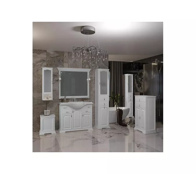 Тумба напольная с раковиной Opadiris Риспекто , цвет белый матовый, Выбрать цвет: Белый матовый, Выбрать размер: 105, изображение 9