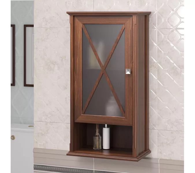 Шкаф Opadiris Палермо 46 подвесной, одностворчатый, цвет светлый орех, правый/левый, Выбрать цвет: Светлый орех, Ориентация: левая, изображение 2