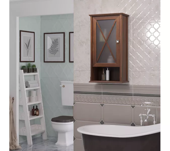 Шкаф Opadiris Палермо 46 подвесной, одностворчатый, цвет светлый орех, правый/левый, Выбрать цвет: Светлый орех, Ориентация: левая, изображение 4