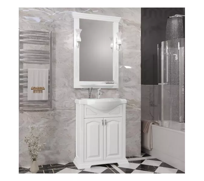 Тумба напольная с раковиной Opadiris Риспекто , цвет белый матовый, Выбрать цвет: Белый матовый, Выбрать размер: 65, изображение 5