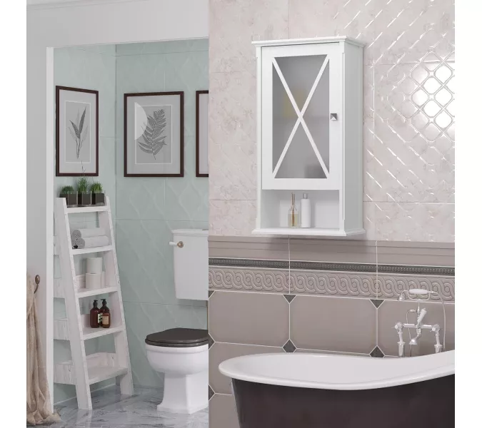 Шкаф Opadiris Палермо 46 подвесной, одностворчатый, цвет белый матовый, левый/правый, Выбрать цвет: Белый матовый, Ориентация: левая, изображение 4