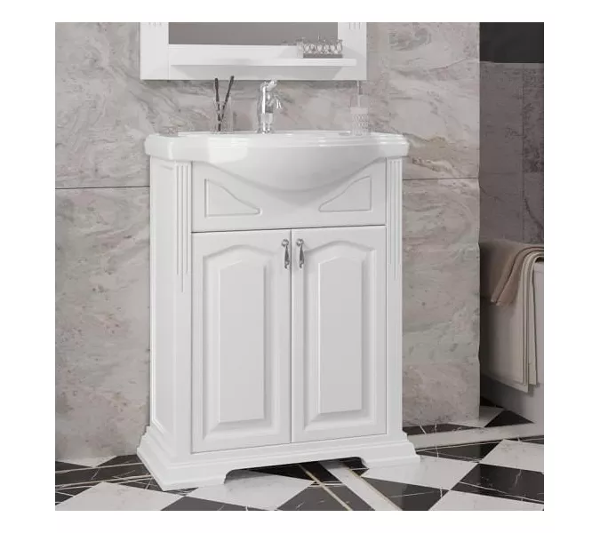 Тумба напольная с раковиной Opadiris Риспекто , цвет белый матовый, Выбрать цвет: Белый матовый, Выбрать размер: 65, изображение 2