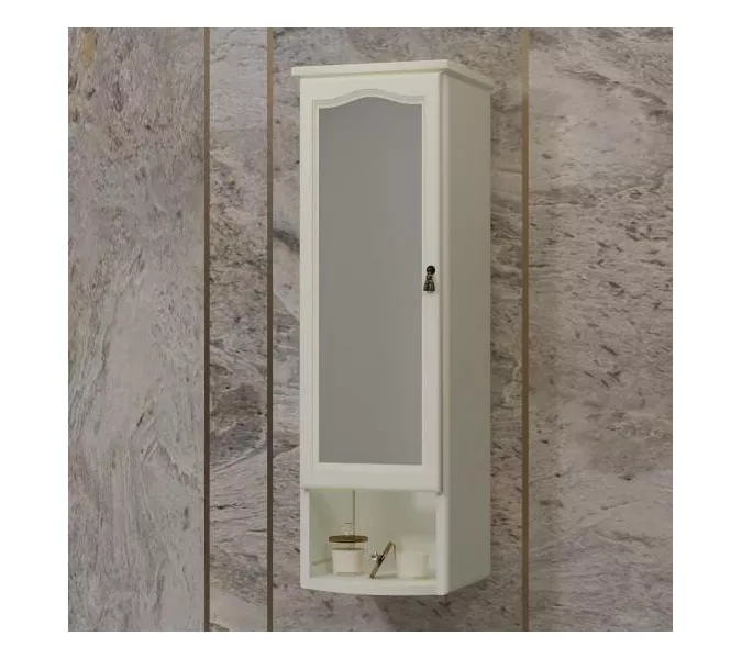 Шкаф Opadiris Риспекто подвесной, одностворчатый,  слоновая кость, левый/правый, с матовым стеклом, Выбрать цвет: Слоновая кость, Ориентация: левая, изображение 2