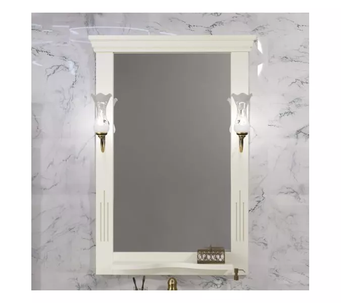 Зеркало Opadiris Риспекто , цвет слоновая кость, с выключателем, Выбрать цвет: Слоновая кость, Выбрать размер: 65, изображение 3