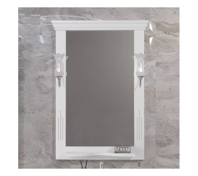 Зеркало Opadiris Риспекто , цвет белый матовый, с выключателем, Выбрать цвет: Белый матовый, Выбрать размер: 65, изображение 3