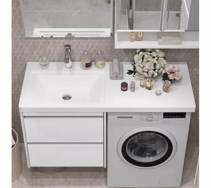 Тумба Opadiris Фреш 56, цвет белый/белый, (под умывальник Эстет Даллас 120 левая/правая), изображение 2