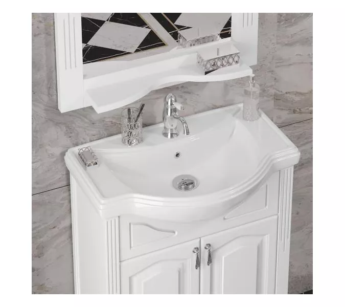 Тумба напольная с раковиной Opadiris Риспекто , цвет белый матовый, Выбрать цвет: Белый матовый, Выбрать размер: 65, изображение 3