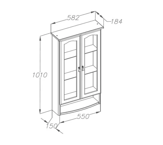 Шкаф Opadiris Риспекто подвесной, двухстворчатый, цвет слоновая кость, с матовым стеклом, Выбрать цвет: Слоновая кость, изображение 4