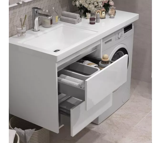 Тумба Opadiris Фреш 56, цвет белый/белый, (под умывальник Эстет Даллас 120 левая/правая), изображение 3