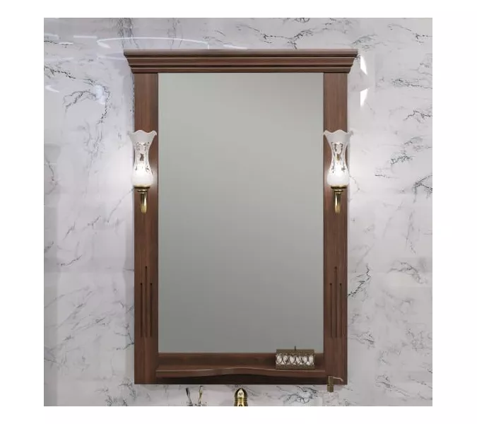 Зеркало Opadiris Риспекто , цвет орех антикварный, с выключателем, Выбрать цвет: Орех антикварный, Выбрать размер: 65, изображение 3