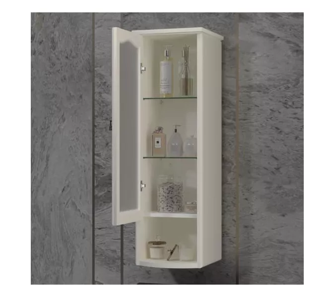 Шкаф Opadiris Риспекто подвесной, одностворчатый,  слоновая кость, левый/правый, с матовым стеклом, Выбрать цвет: Слоновая кость, Ориентация: левая, изображение 3