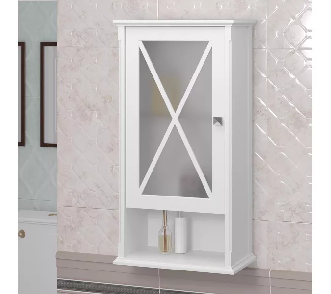 Шкаф Opadiris Палермо 46 подвесной, одностворчатый, цвет белый матовый, левый/правый, Выбрать цвет: Белый матовый, Ориентация: левая, изображение 2