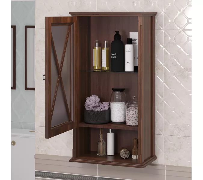 Шкаф Opadiris Палермо 46 подвесной, одностворчатый, цвет светлый орех, правый/левый, Выбрать цвет: Светлый орех, Ориентация: левая, изображение 3