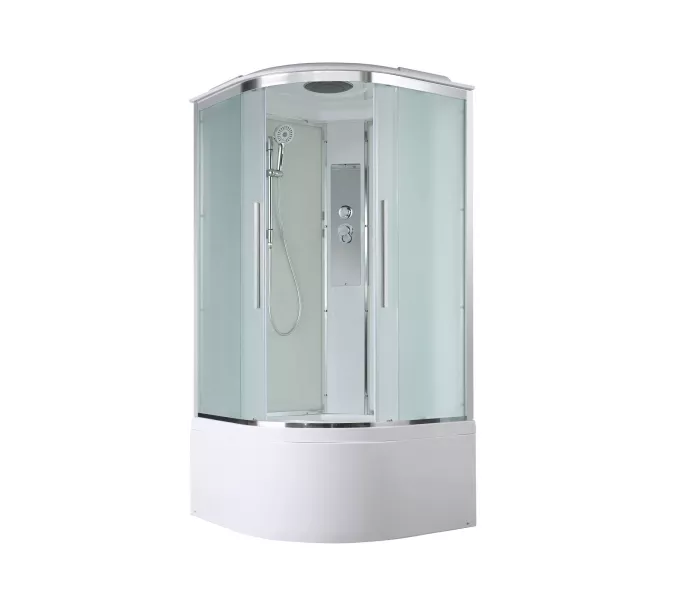 Душевая кабина AvaCan EM5080/5090/5010 матовое стекло, высокий поддон, Цвет стекла: матовое, Цвет профиля: Хром, Выбрать размер: 80х80, Внешний вид: без гидромассажа, Наличие крыши: есть