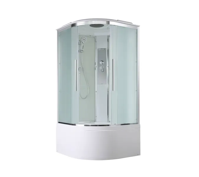 Душевая кабина AvaCan EM5080/5090/5010 матовое стекло, высокий поддон, Цвет стекла: матовое, Цвет профиля: Хром, Выбрать размер: 80х80, Внешний вид: без гидромассажа, Наличие крыши: есть