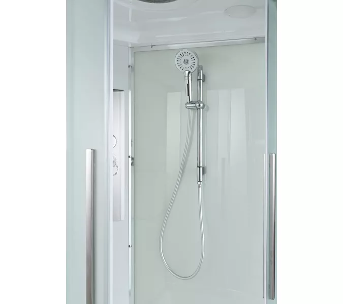 Душевая кабина AvaCan EM5080/5090/5010 матовое стекло, высокий поддон, Цвет стекла: матовое, Цвет профиля: Хром, Выбрать размер: 80х80, Внешний вид: без гидромассажа, Наличие крыши: есть, изображение 9