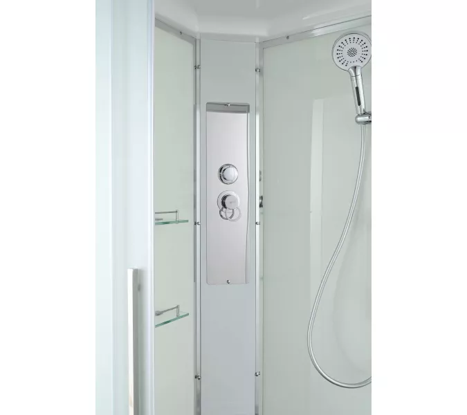 Душевая кабина AvaCan EM5080/5090/5010 матовое стекло, высокий поддон, Цвет стекла: матовое, Цвет профиля: Хром, Выбрать размер: 80х80, Внешний вид: без гидромассажа, Наличие крыши: есть, изображение 8