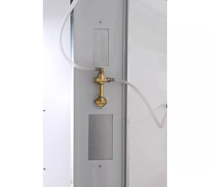 Душевая кабина AvaCan EM5080/5090/5010 матовое стекло, высокий поддон, Цвет стекла: матовое, Цвет профиля: Хром, Выбрать размер: 80х80, Внешний вид: без гидромассажа, Наличие крыши: есть, изображение 19