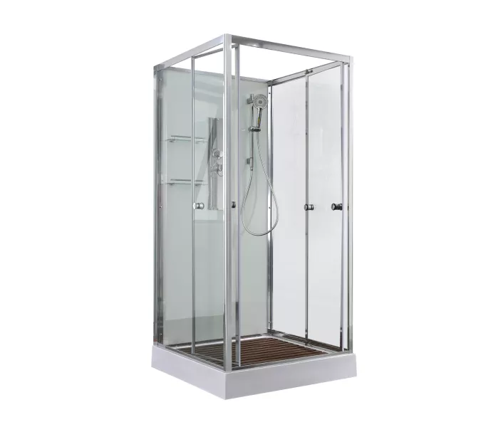 Душевая кабина AvaCan V2080/2090/2010 прозрачное/низкий, Цвет стекла: прозрачное, Цвет профиля: Хром, Выбрать размер: 80х80, Внешний вид: без гидромассажа, Наличие крыши: нет